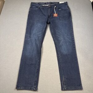 Rugby University Jeans Mens 42/32 Dark Blue Dynamic Stretch Flex Denim NEW